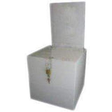SBB-1010-H 10 inch Square Acrylic Locking Ballot Box w/Removable Header
