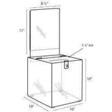 SBB-1010-H 10 inch Square Acrylic Locking Ballot Box w/Removable Header