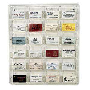 CV2400CH: 24 Pockets 3 1/2 x 2 Business Card Holder (Clear) - Wall Mount Literature Display