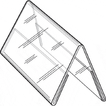 LHO-46E: 4w x  6h Clear Styrene Double Sided Table Tent/Sign Holder