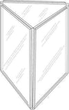 LHE-49E: 4w x 9h Clear Styrene Three-Panel Table Tent/Ad Frame