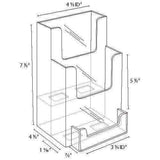 LHF-P102: Clear Acrylic 2-Tier Brochure Holder w/BC Pocket: