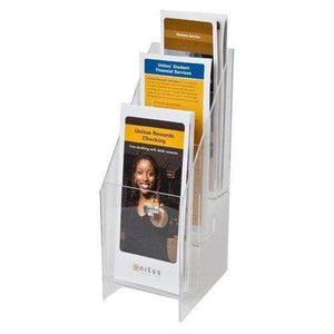 MPF-0409-3: Clear Acrylic 3-Tier, 3-Pocket Brochure holder for 4w Literature