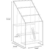 MPF-5585-3: Clear Acrylic 3-Tier, 3-Pocket Brochure holder for 5.5"w Literature