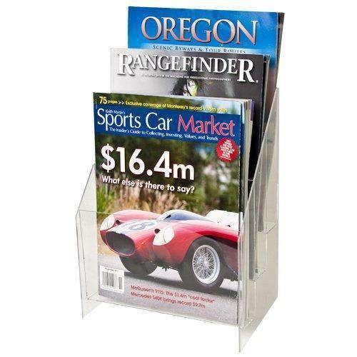 MPF-8511-3: Clear Acrylic 3-Tier, 3-Pocket Brochure holder for 8.5w Literature