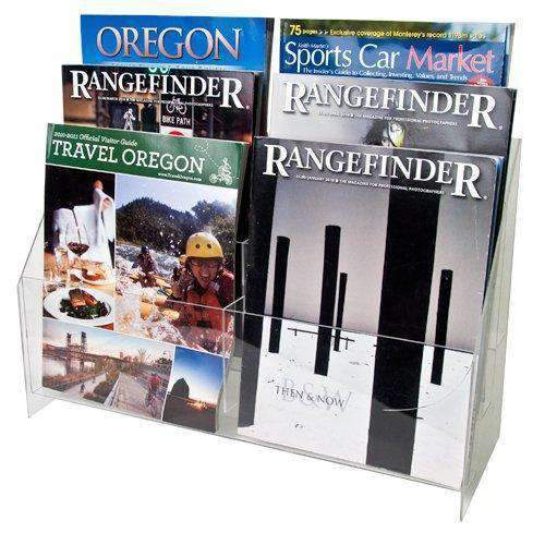 MPF-8511-6: Clear Acrylic 3-Tier, 6-Pocket Brochure holder for 8.5w Literature