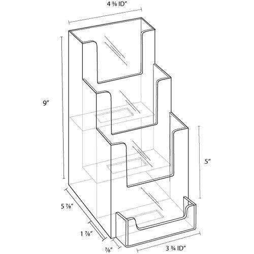 LHF-P103: Clear Acrylic 3-Tier Brochure Holder w/BC Pocket: