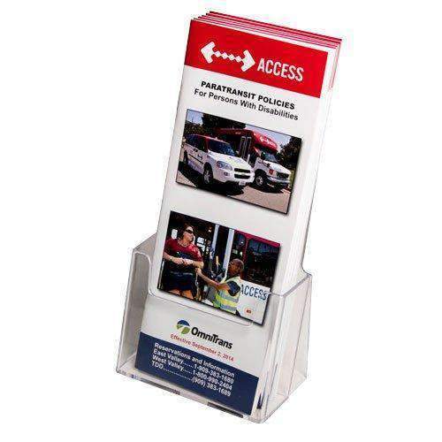 LHF-S100: Clear Acrylic Brochure Holder for 4 x 9w literature