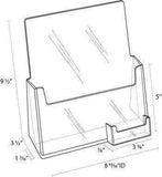 LHF-P120: Clear Acrylic Brochure Holder w/BC Pocket: