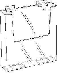 LHW-Z161: Clear Acrylic Slatwall Brochure Holder for 8.5w Literature: