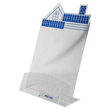 HSE-8511-C: Clear Acrylic Roof Top Brochure Holder w/ BC Pockets