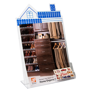 HSE-8511-C: Clear Acrylic Roof Top Brochure Holder w/ BC Pockets