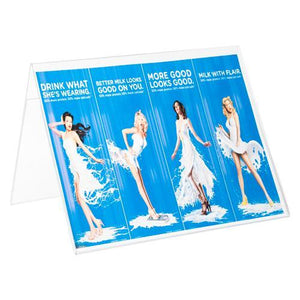 LHO-1185E: 11w x 8.5h Clear Styrene Double Sided Table Tent/Sign Holder