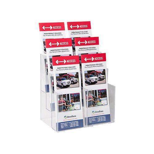 LHF-S106: Acrylic 6-Pocket Brochure Holder for 3.5 Inch Literature