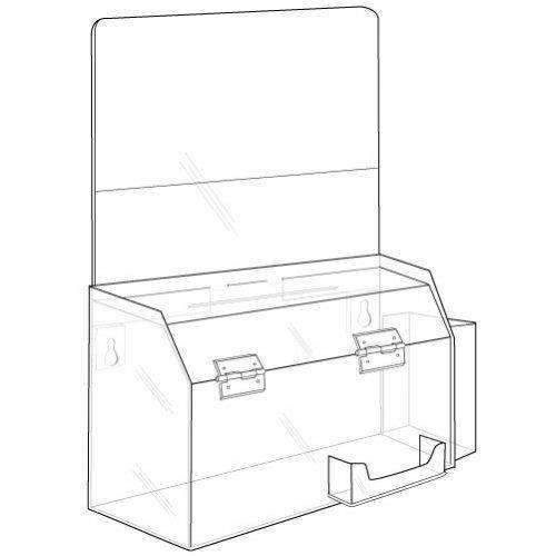 SBBDC-976-H: Acrylic Deluxe  Ballot/Suggestion Box w/header and Bus/Card