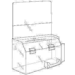 SBBDC-976-H: Locking Acrylic Ballot With Sign Holder, Trifold Brochure Holder and Business Card Holder