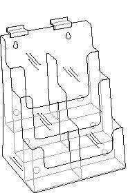 LHF-Z83: Clear 3-Tier Slatwall Brochure Holder for 8.5w Literature