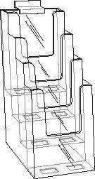 LHF-Z104: Clear 4-Tier Slatwall Brochure Holder for 4w Literature