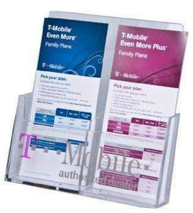 LHW-M131: Clear Wall-Mount 2-Pocket Brochure Holder for 4"w Literature